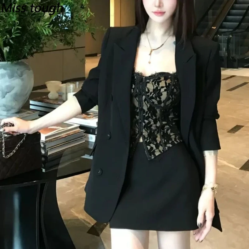 Lace Trim Cami - Элегантный винтажный комплект из трех предметов