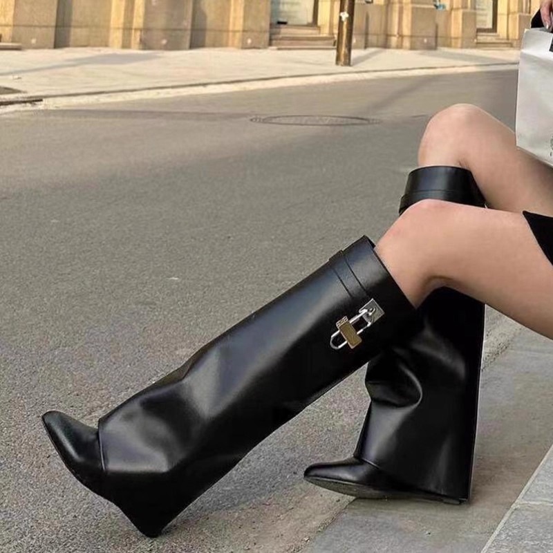 Women'S Fashion Knee High Boots - Новые женские зимние ботфорты на танкетке