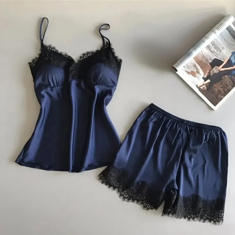 Lace Trim Cami - Модная ночная рубашка с кружевной отделкой,