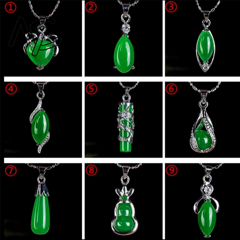 Women'S Fashion Jewellery - Серебро 925, китайский зеленый нефрит, кулон